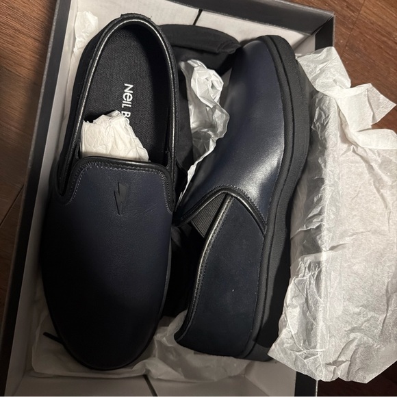 Neil Barrett Leather Slip-On Sneakers Unisex Black Size EU 37 . US Sz 5 main image 2